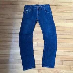 G-Star Raw Arc 3D Low Slim Jeans Mens 33x32 Dark Indigo Twisted Seam 50783.4633